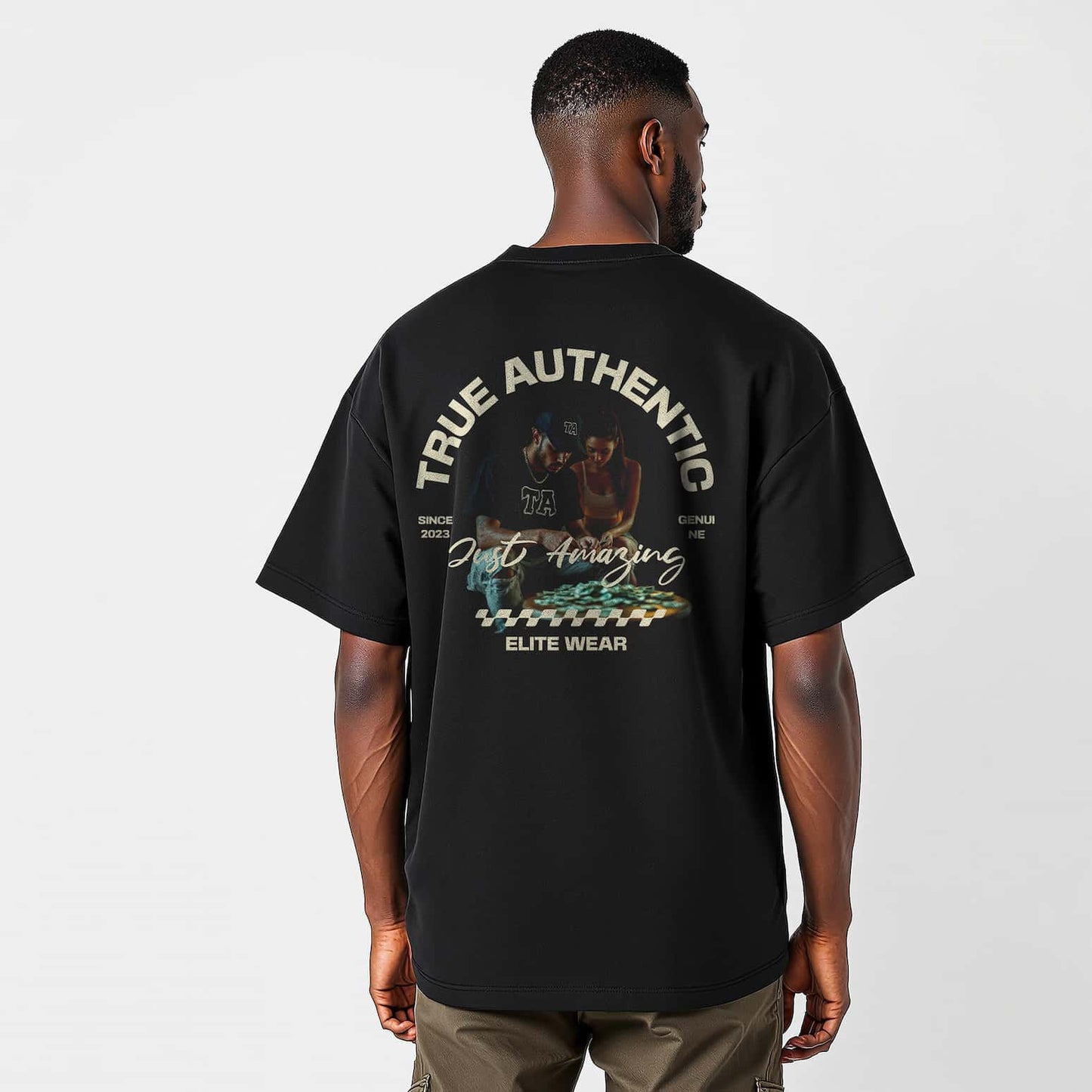 True Authentic 'Just Amazing' Tee for Casual Wear (Men’s Heavyweight Tee)
