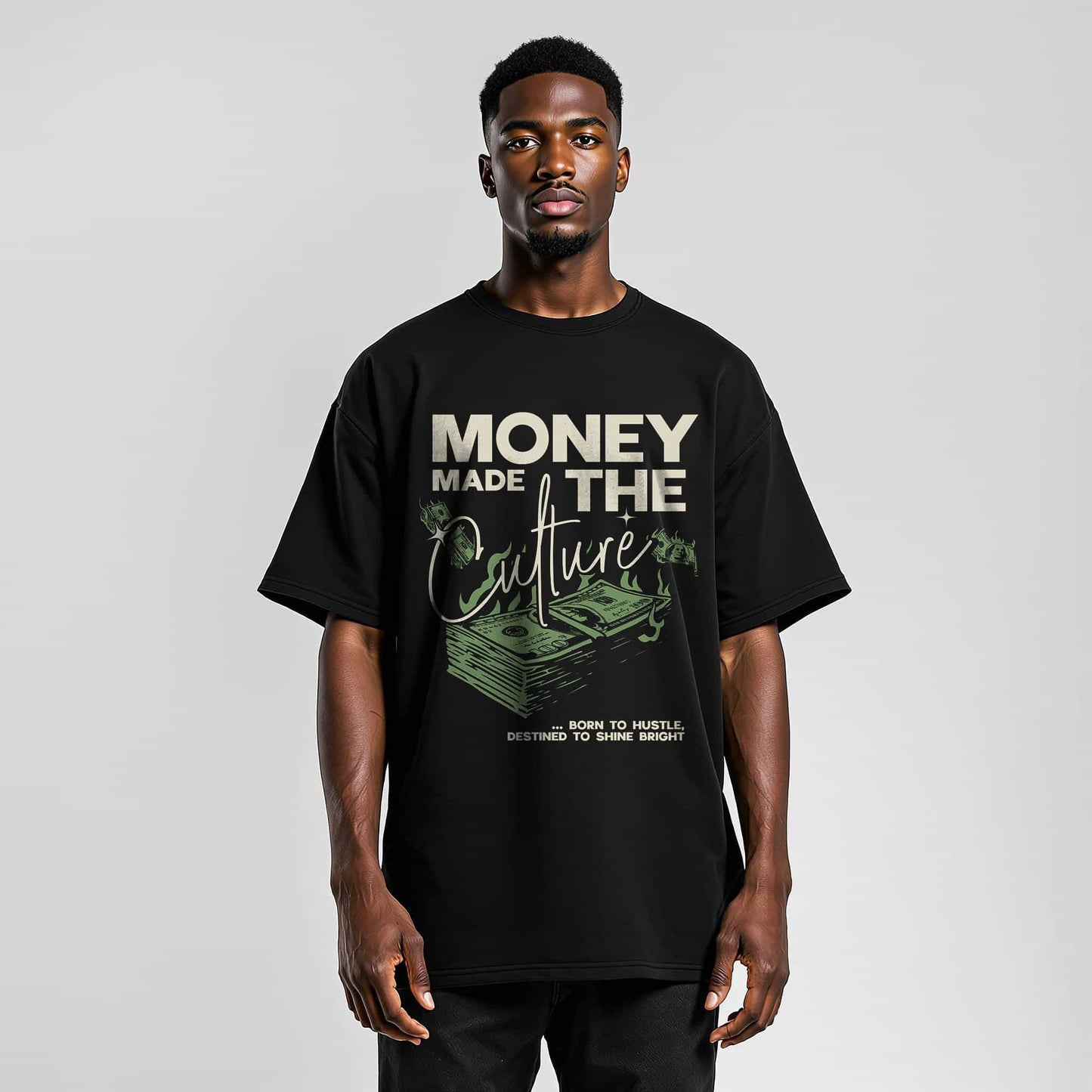 Money Made the Culture T-Shirt – Unisex Street Style Graphic Tee – Vintage-Washed Cotton, Drop-Shoulder Fit