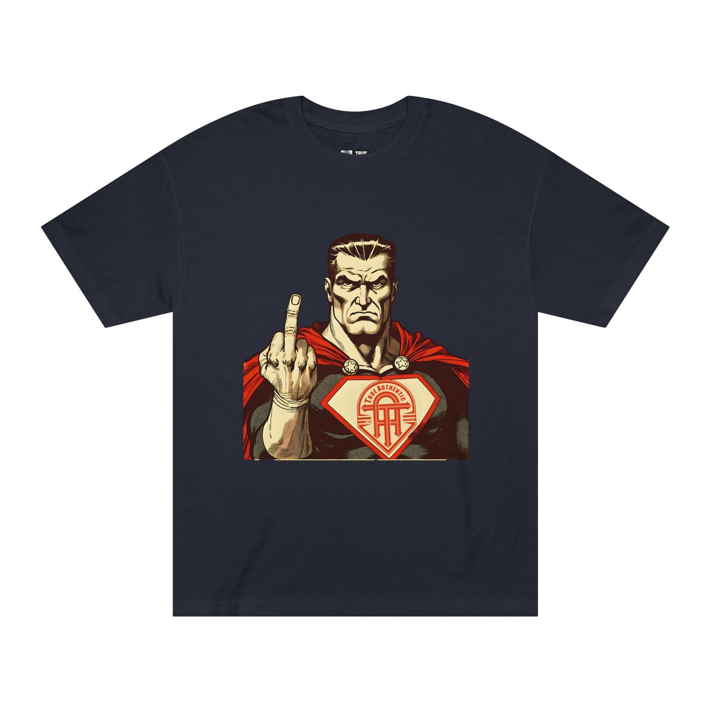 TRUE AUTHENTIC Men's Heavyweight Graphic Tee - Bold Comic Design with Attitude