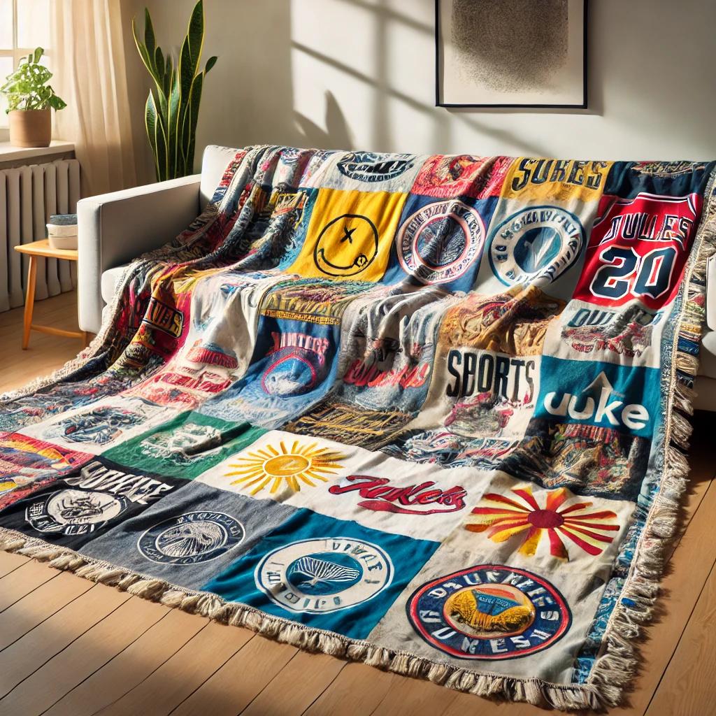 There is a complete blanket image that make by T-shirt