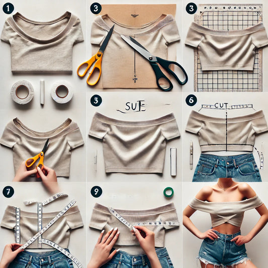 Step by Step, How to Cut a T-Shirt Off the Shoulder. 