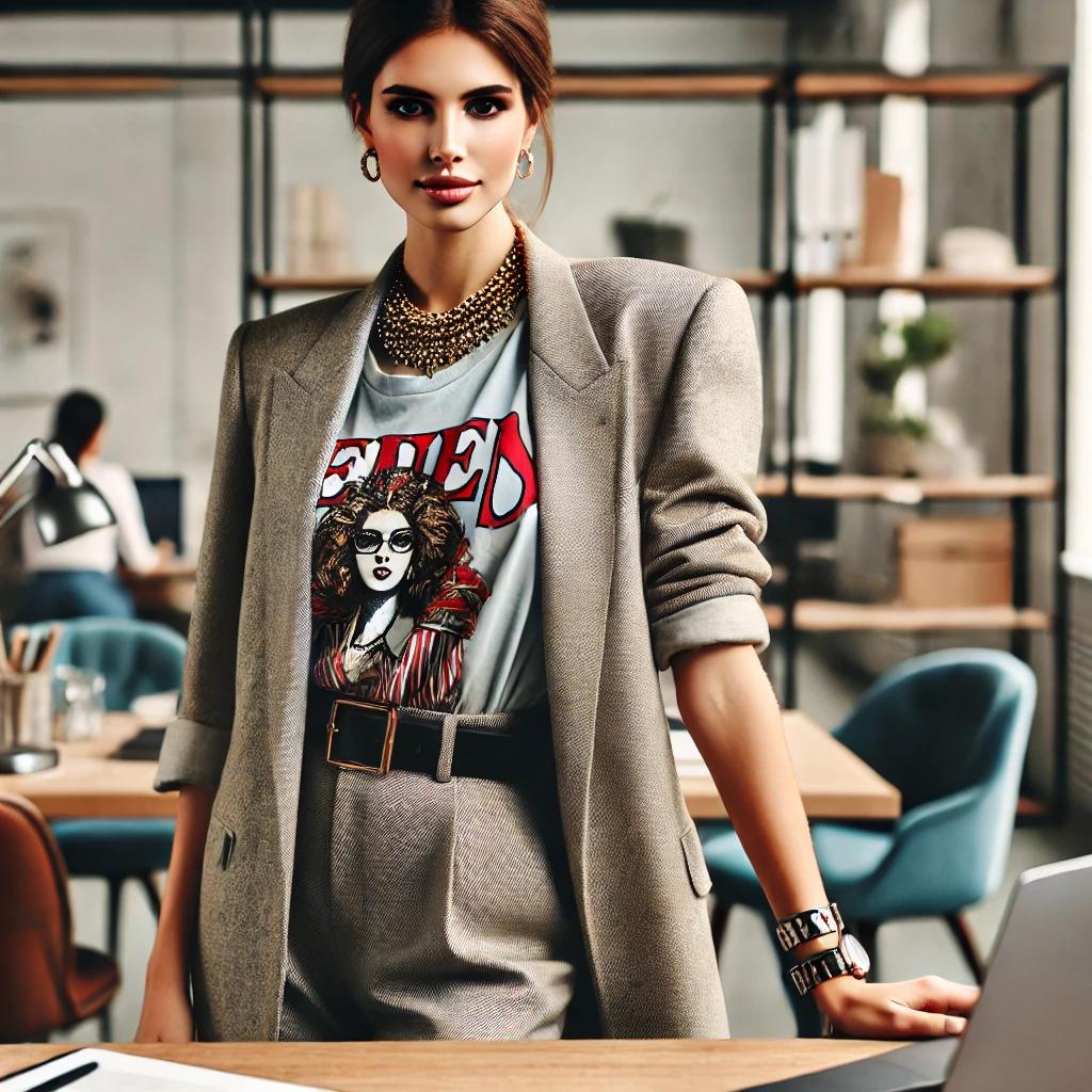 How to Dress Up a Graphic T-Shirt for Work 