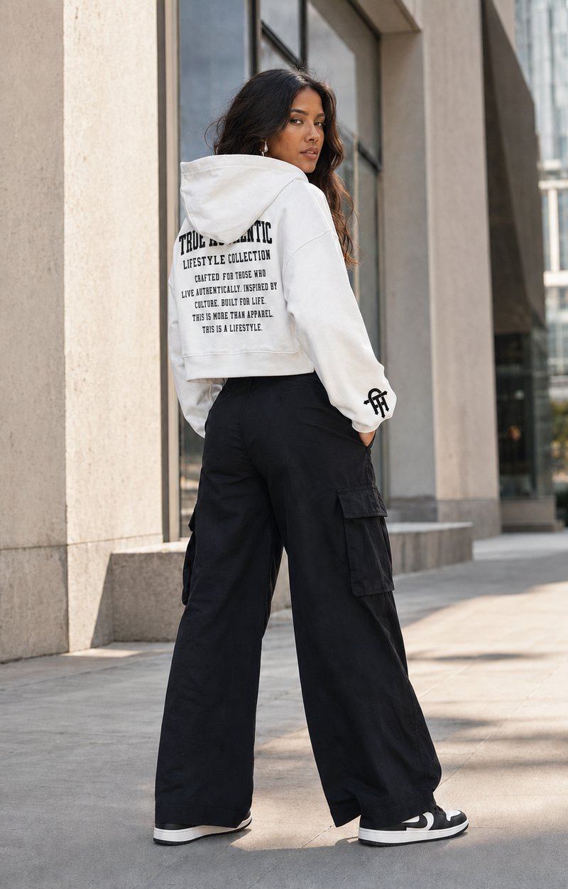 True Authentic Aura women’s heavyweight cropped hoodies