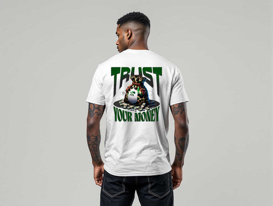 TRUE AUTHENTIC 'Trust Your Money' Graphic Tee – Men's Heavyweight Casual Style