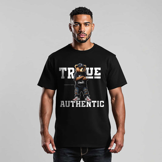 True Authentic Bear Graphic Shirt-Men's Heavyweight Tee