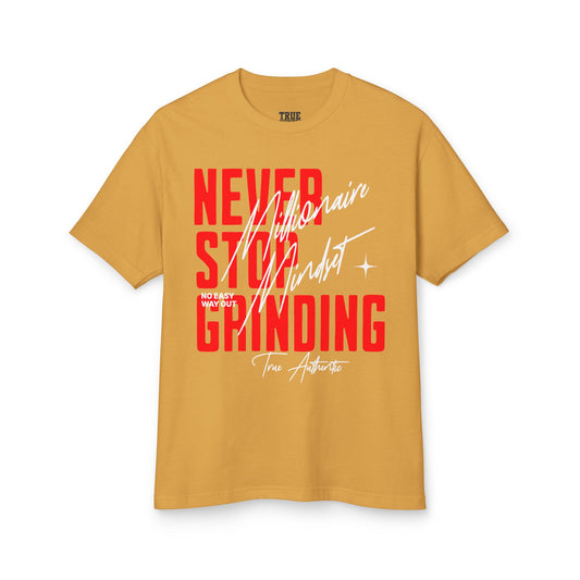 Motivational Tee - 'Never Stop Grinding', Casual Cotton Shirt, Gift for Entrepreneurs, Positive Vibes, Everyday Wear