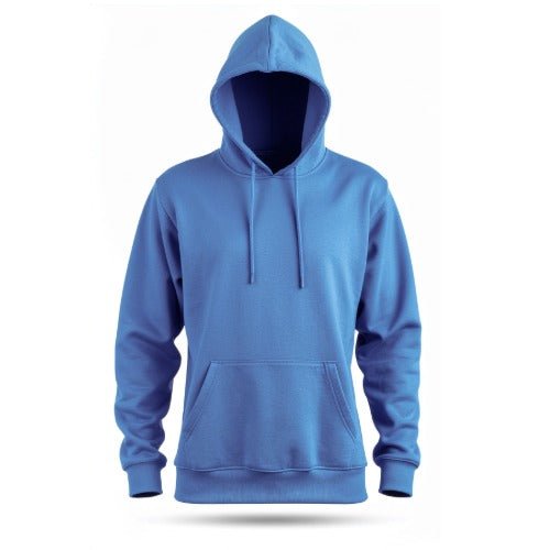 Front Pose Blue Hoodie On White Background