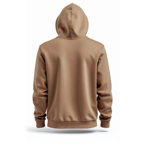 Brown Hoodie On White Background Back Pose