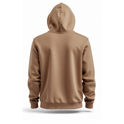 Brown Hoodie On White Background Back Pose