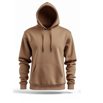 Brown Hoodie On White BackgroundFront Pose 
