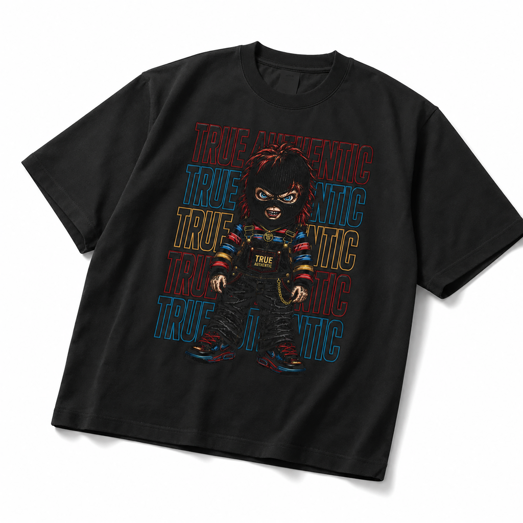 True Authentic Character Ski Mask 305GSM Unisex FOG Earth-Tone 20-Color Drop-Shoulder T-shirt