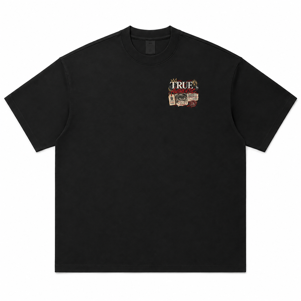 True Authentic Proof Of Identity Tee 305GSM Unisex FOG Earth-Tone 20-Color Drop-Shoulder T-shirt