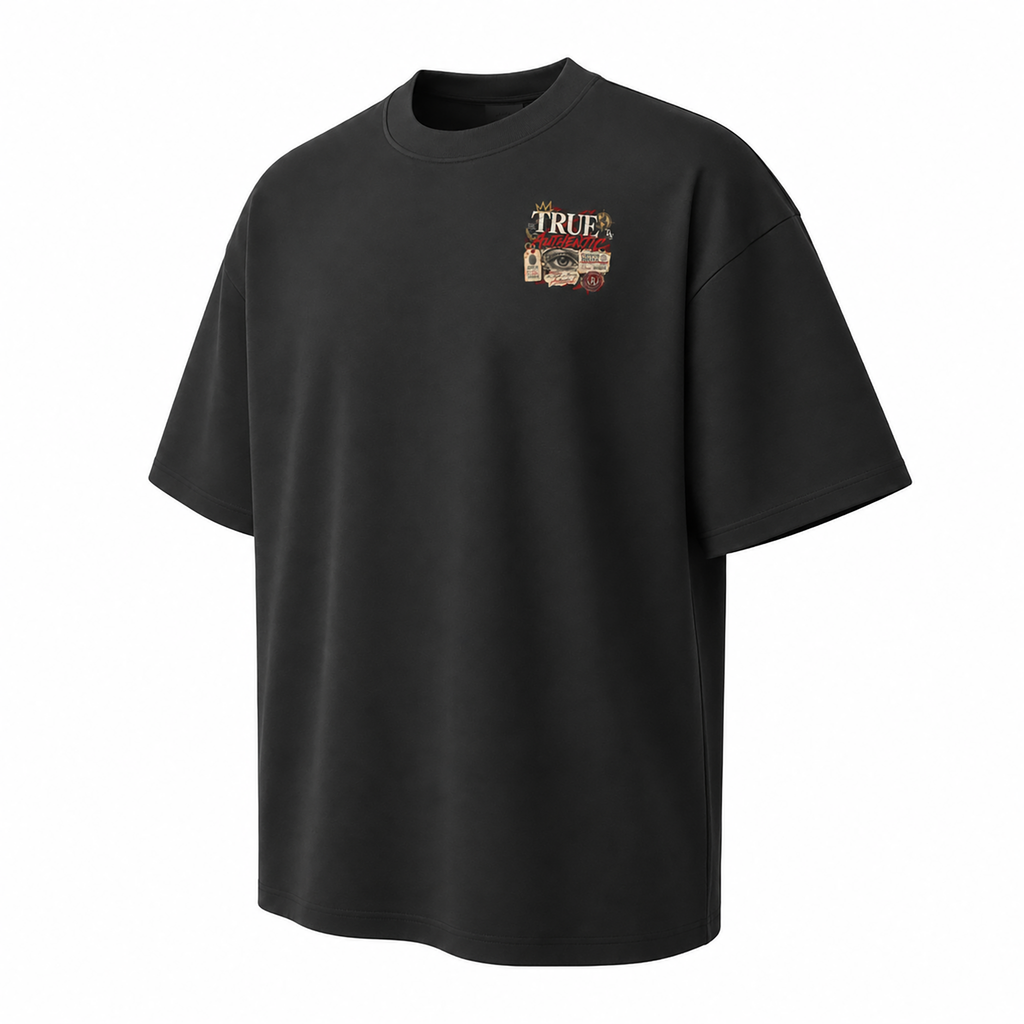 True Authentic Proof Of Identity Tee 305GSM Unisex FOG Earth-Tone 20-Color Drop-Shoulder T-shirt