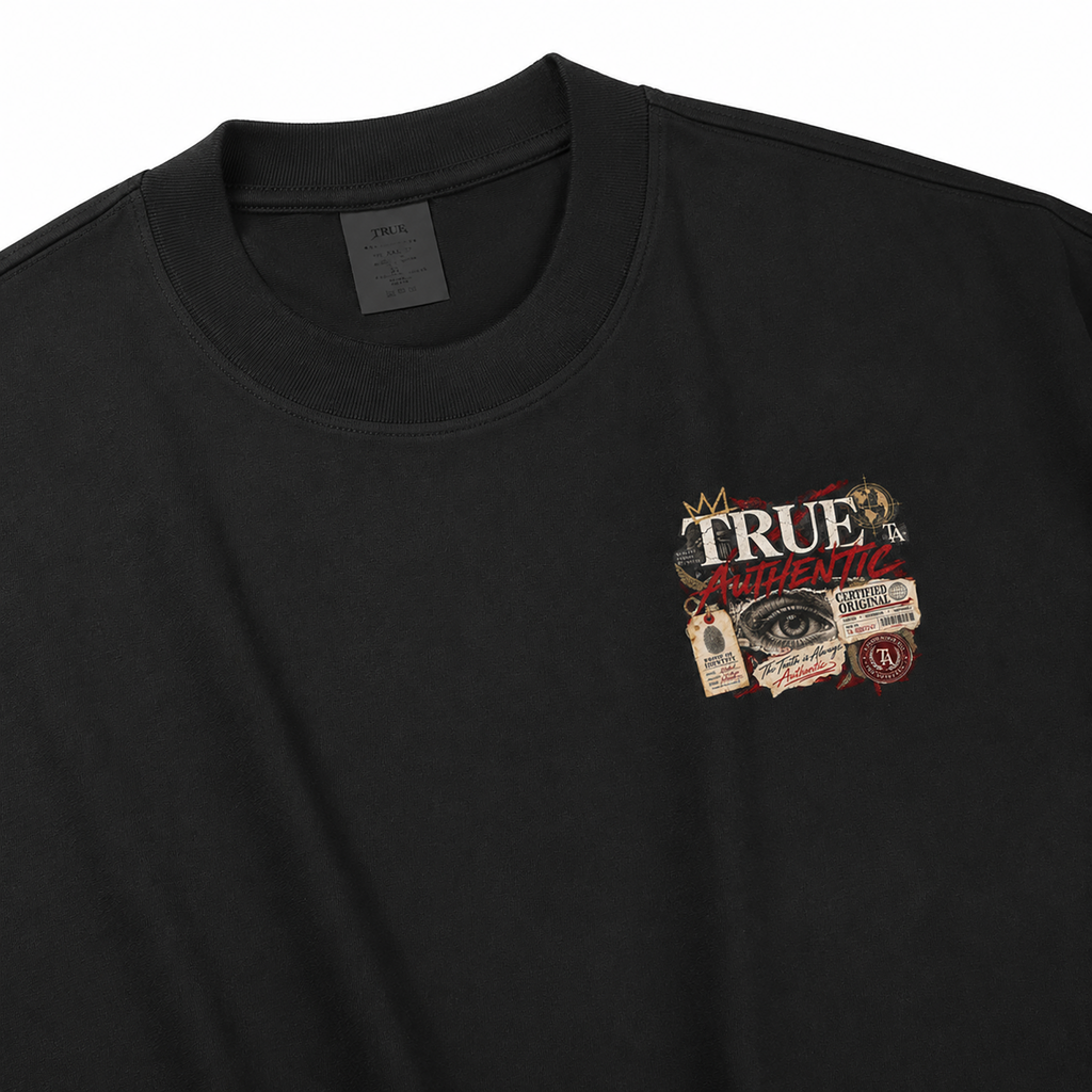 True Authentic Proof Of Identity Tee 305GSM Unisex FOG Earth-Tone 20-Color Drop-Shoulder T-shirt