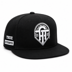 True Authentic Signature Snapback Hat – Black/White Embroidered Logo