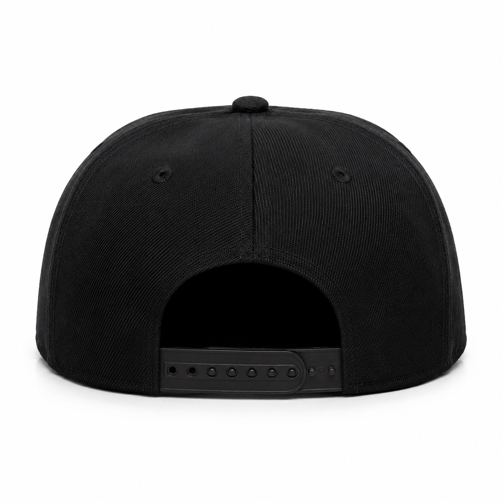 True Authentic Signature Snapback Hat – Black/White Embroidered Logo