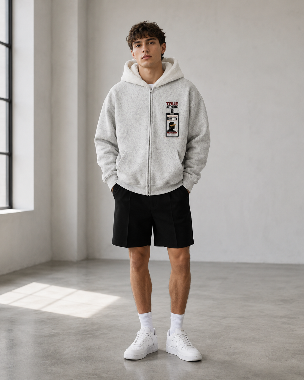 560GSM Unisex Composite Fleece Zip-Up Hoodie