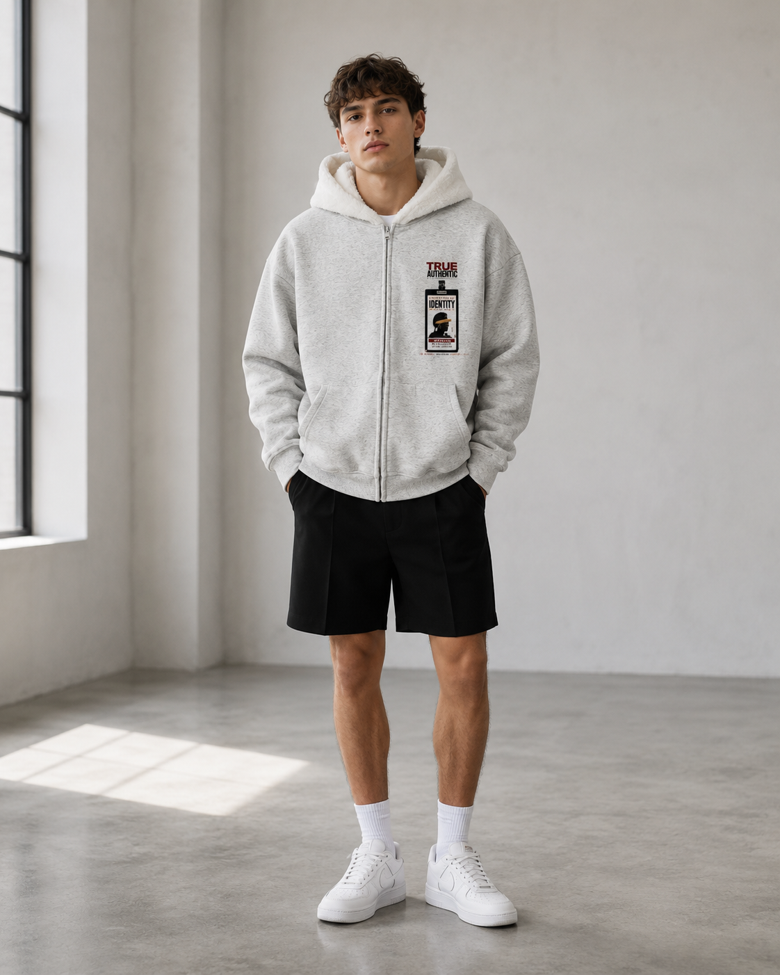 560GSM Unisex Composite Fleece Zip-Up Hoodie