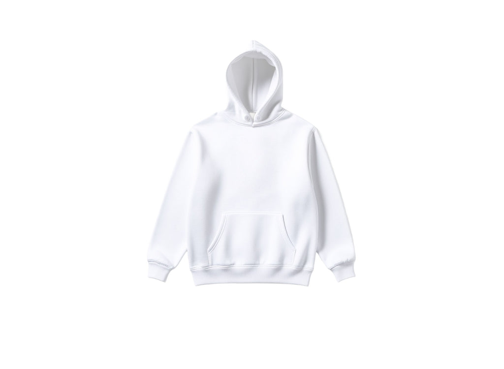 White hoodie on a white background