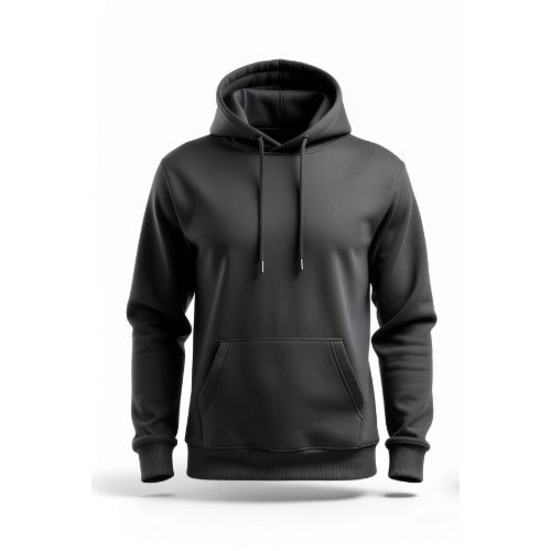 Front Pose Black Hoodie ON White Background