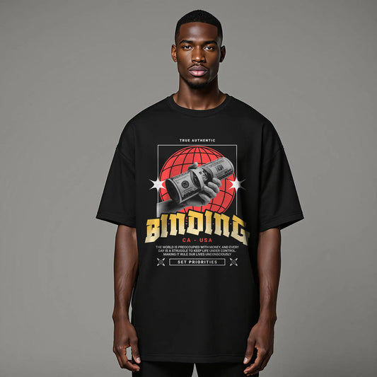 Heavyweight "Binding" Oversized Retro Vintage Style Streetwear T-shirt