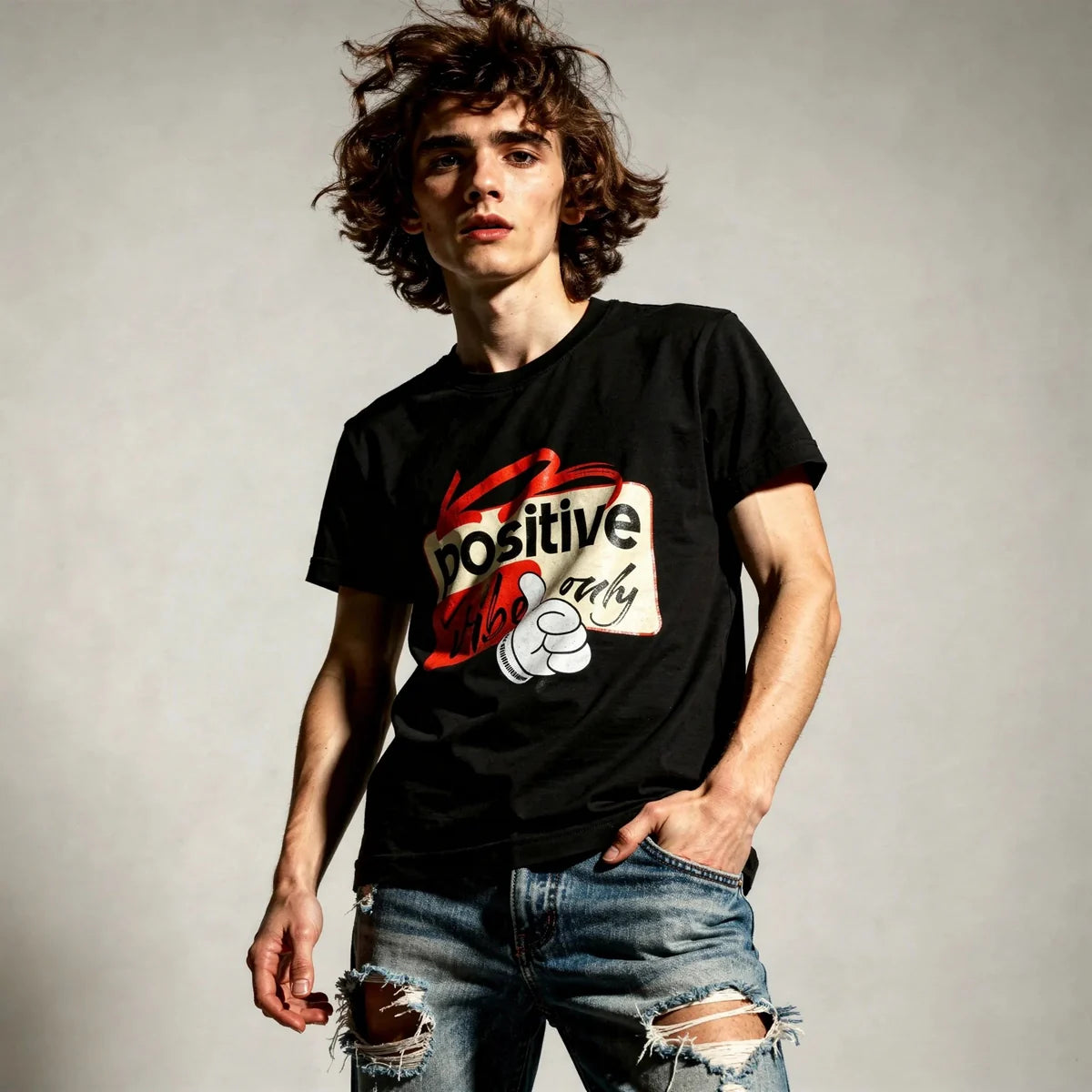 Positive Vibe Only Graphic T-shirt