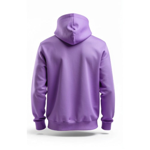 Purple Hoodie On White Background Back Pose 