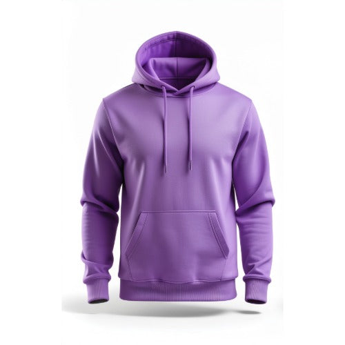 Purple Hoodie On White Background Front Pose 