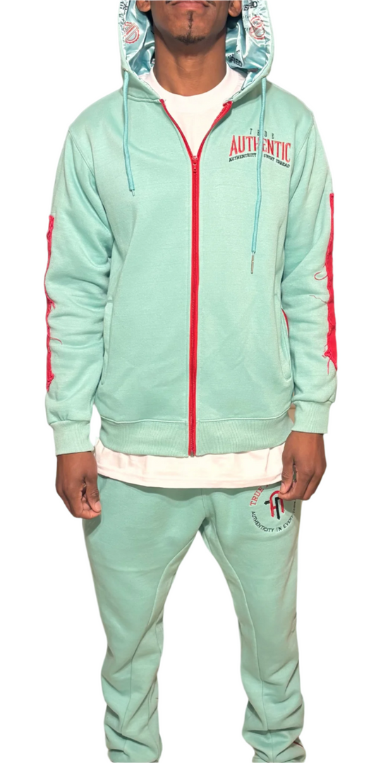 TRUE AUTHENTIC DISTRESSED LOGO PREMIUM QUALITY HOODIE SET - True Authentic Apparel 