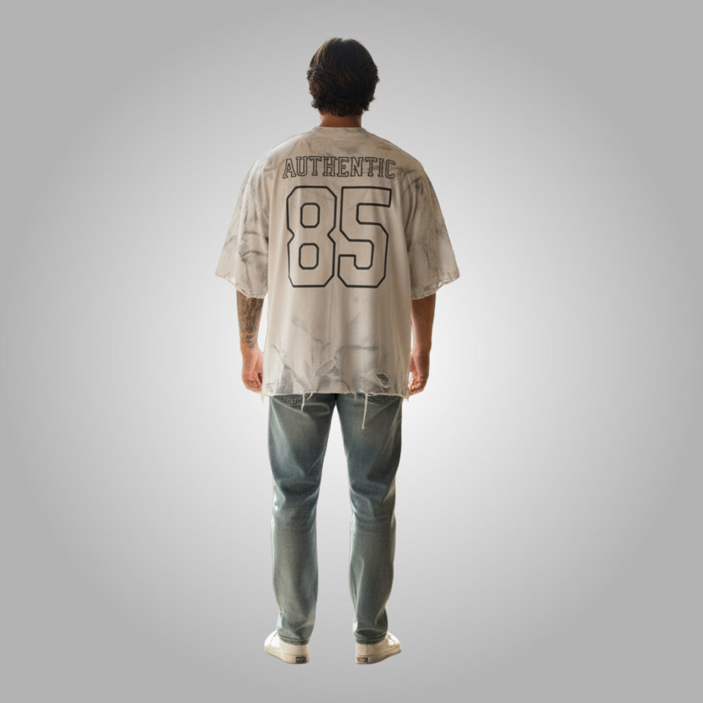 True Authentic Distressed Oversized Jersey Tee Heavyweight Tee 7.5oz