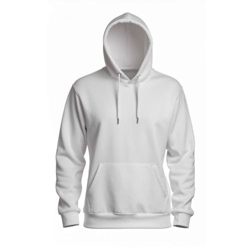 Front Pose White Hoodie On White Background