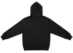 Black hoodie shown from the back on a white background