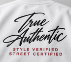 Cursive Style Verified T-Shirt — White — detail view