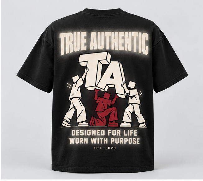 Designed for Life Graphic T-Shirt — Black — back view