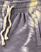 Dyed Sweatshort — Gray / Pale Yellow — detail view