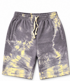 Dyed Sweatshort — Gray / Pale Yellow — front view