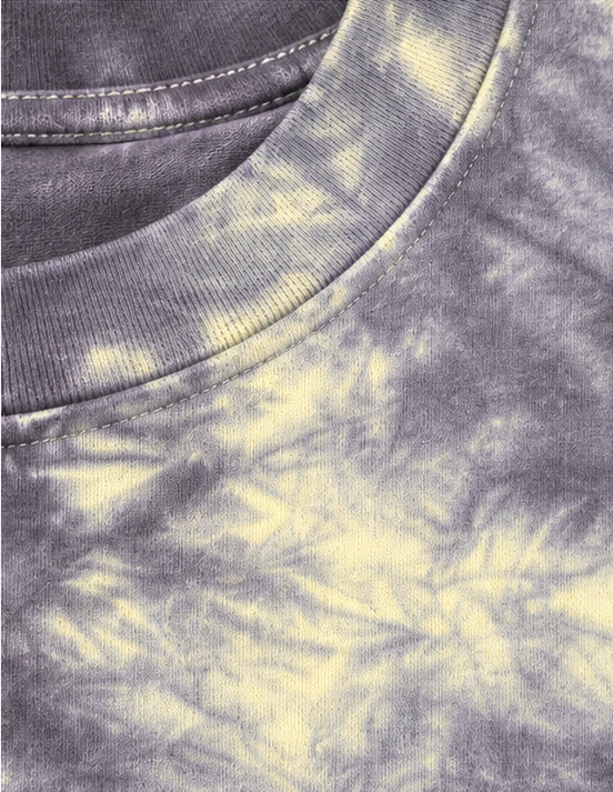 7 oz Dyed T-Shirt — Gray / Pale Yellow — detail view