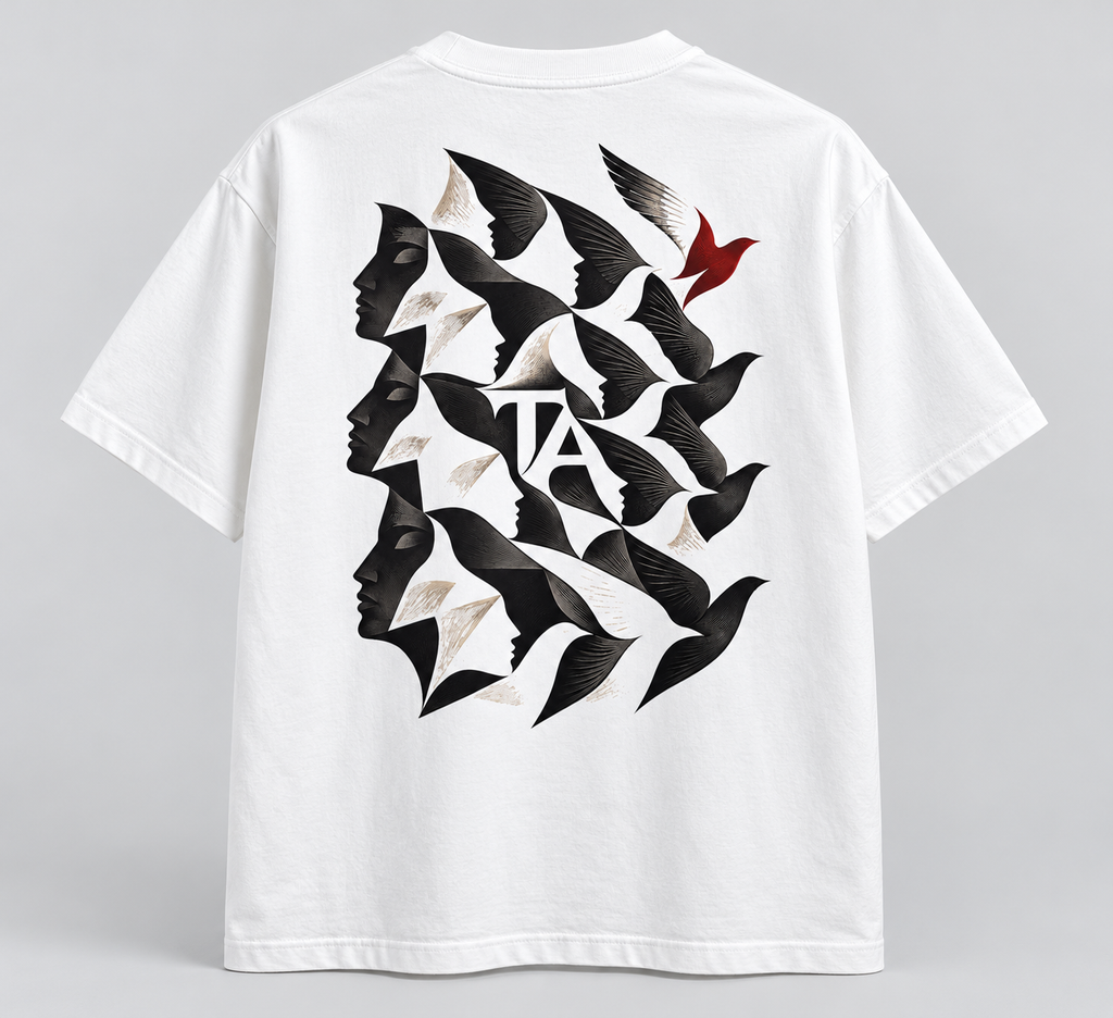 Flight of Identity Graphic T-Shirt — White — back view