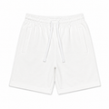White cotton sweatshorts with drawstring and zippered pockets