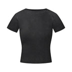275GSM Women’s Slimming Raglan Short T-shirt Snow wash