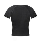 275GSM Women’s Slimming Raglan Short T-shirt Snow wash