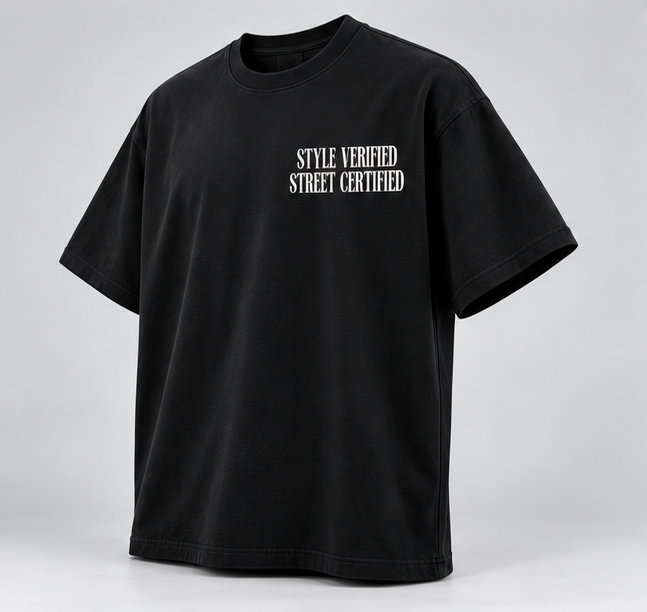 Los Angeles Collage Graphic T-Shirt — Black — angle view