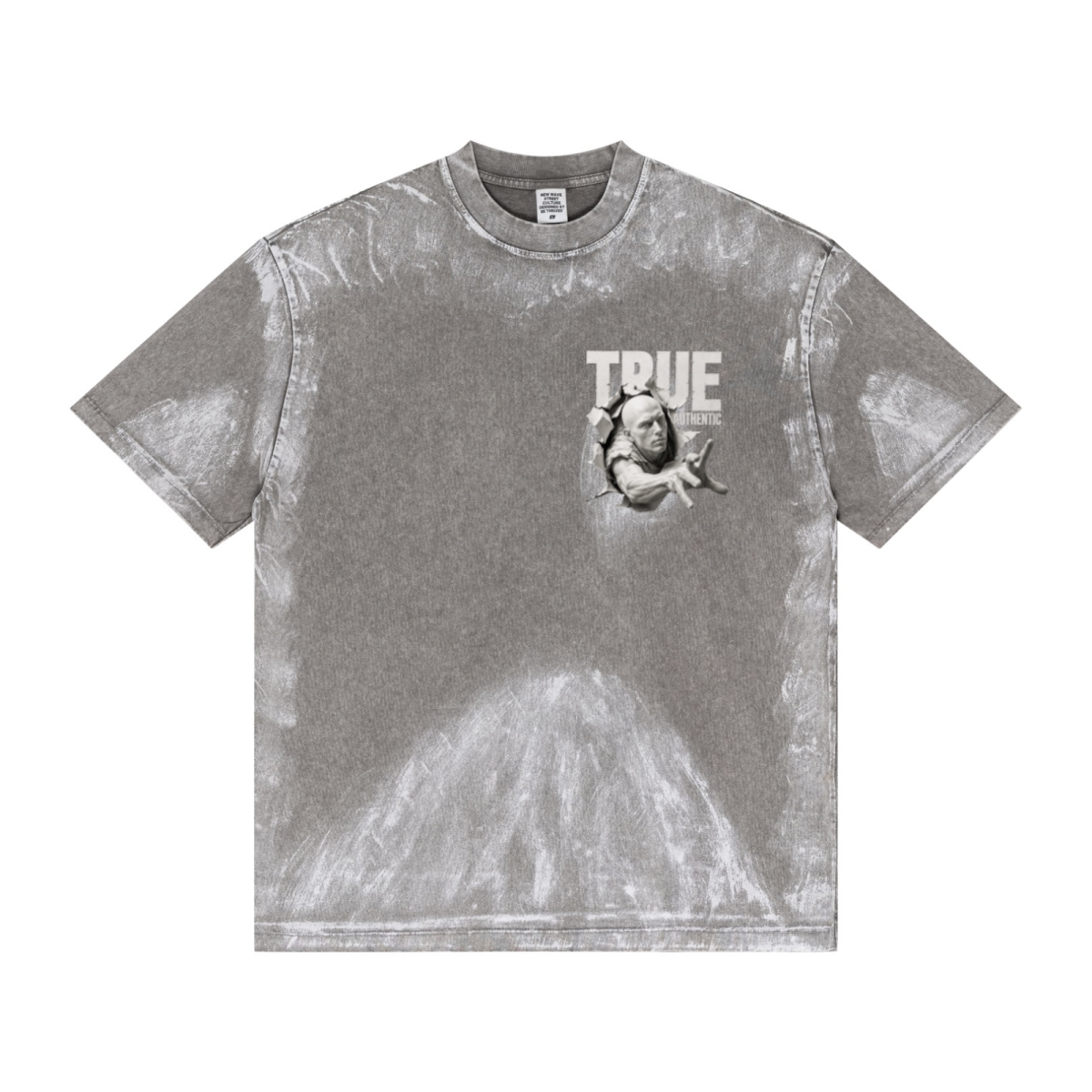 260GSM Unisex Painted Pigment-Wash T-shirt Medium Grey