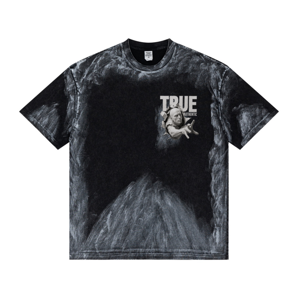 260GSM Unisex Painted Pigment-Wash T-shirt Snowflake Grey