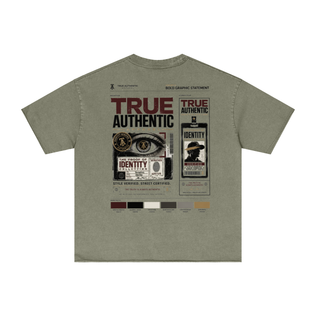 True Authentic 275 GSM Raw-Edge Pigment-Wash Streetwear T-Shirt