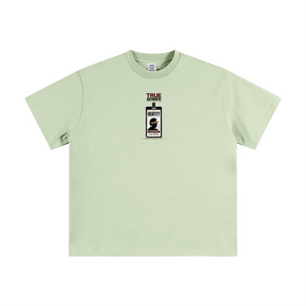 345GSM Unisex Solid-Color Heavyweight Crew Neck T-shirt Halo Green