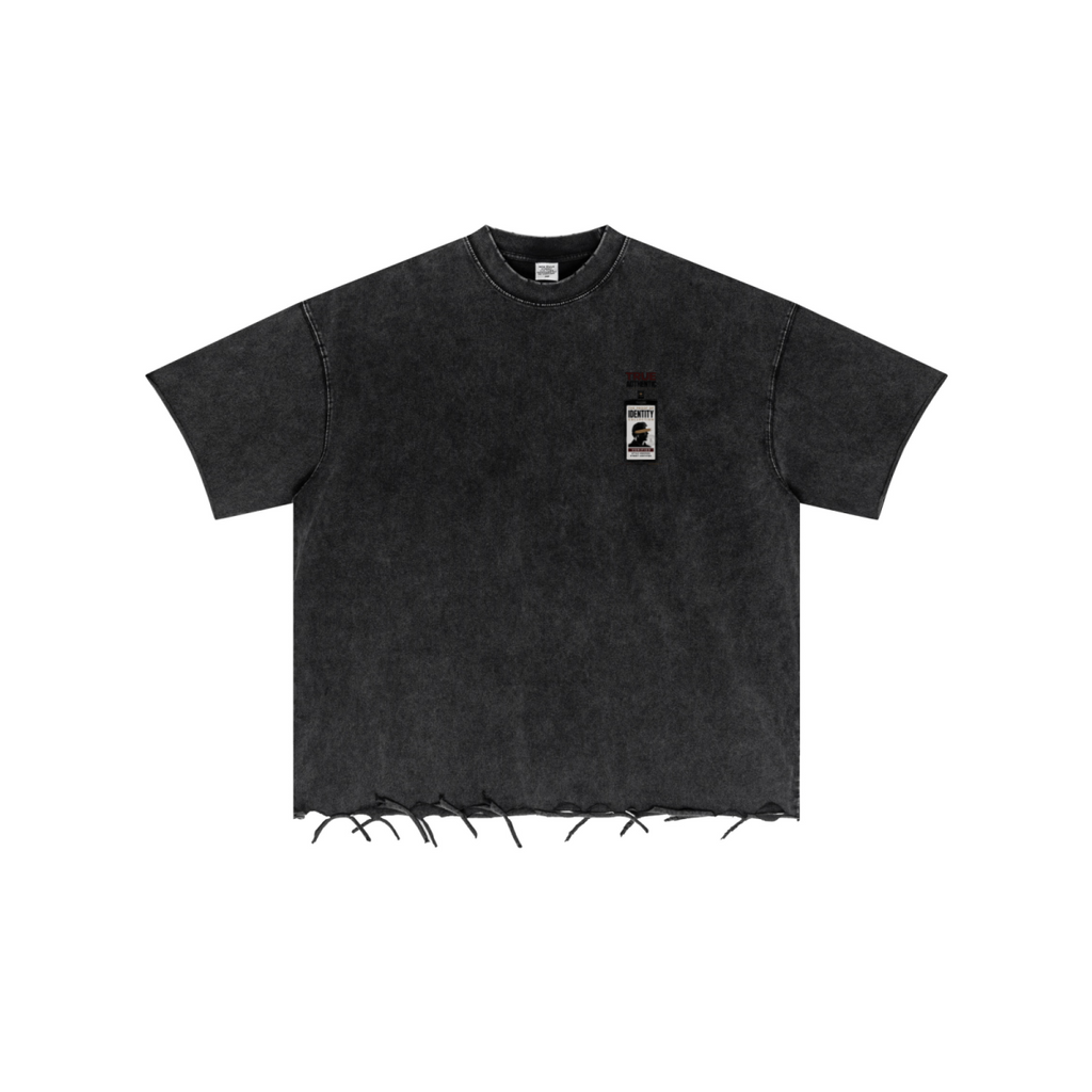 310GSM Unisex Washed 100% Cotton T-Shirt Vintage Black