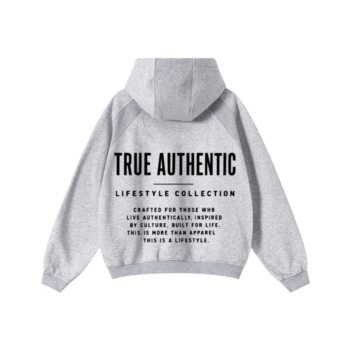 340GSM Men’s Trendy Fleece Structured Panel Hoodie Heathered Grey