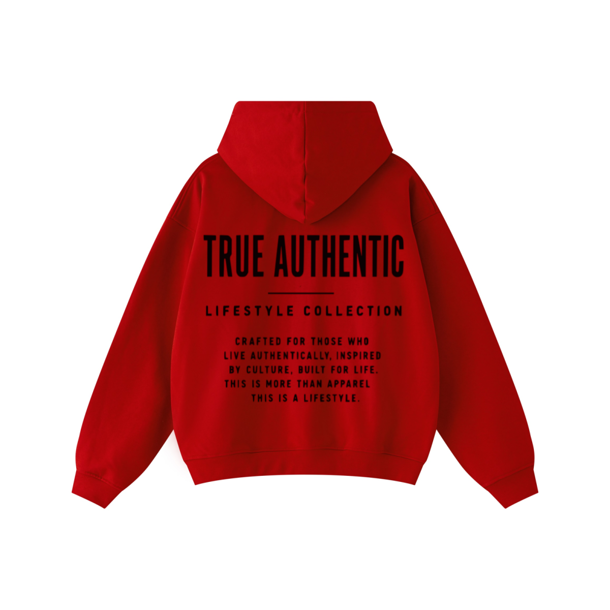 445GSM Unisex Heavyweight Dual-Zipper Hoodie Red