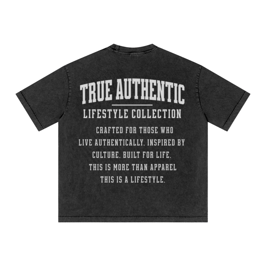 285GSM Unisex Distressed Snow-Wash Batik Plain Fabric T-shirt Snow Wash